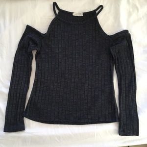 Cozy cold shoulder top